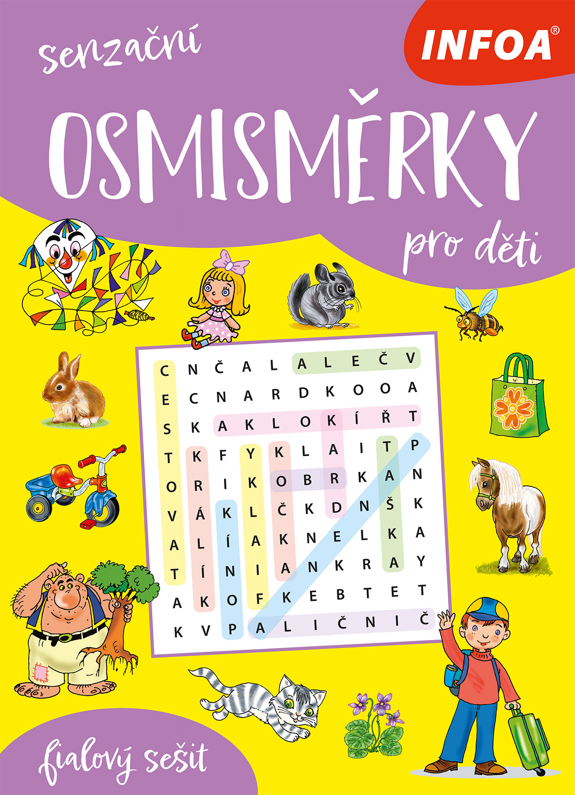 Senzační osmisměrky pro děti - fialový sešit Poškozené
