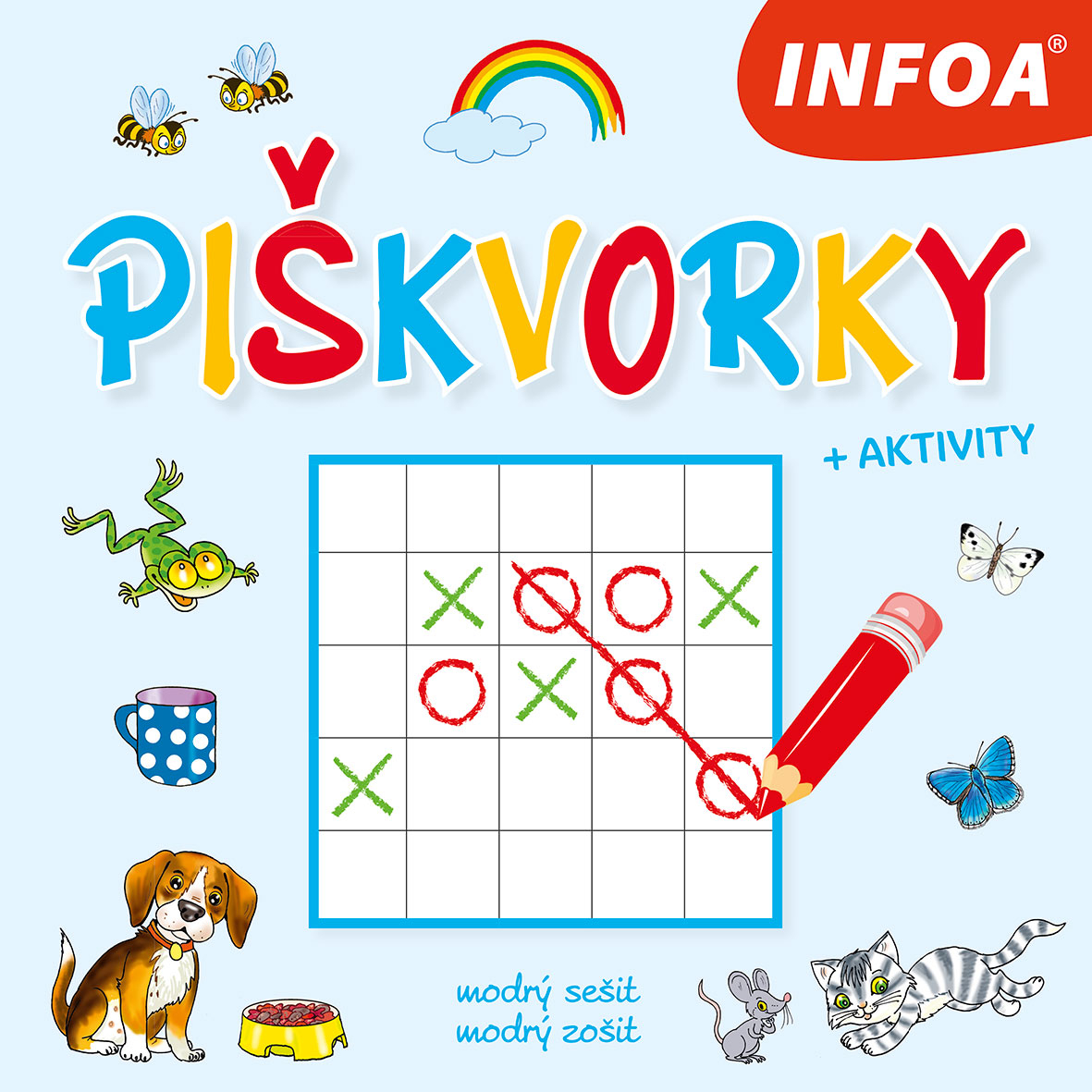Piškvorky + Aktivity - modrý sešit Poškozený