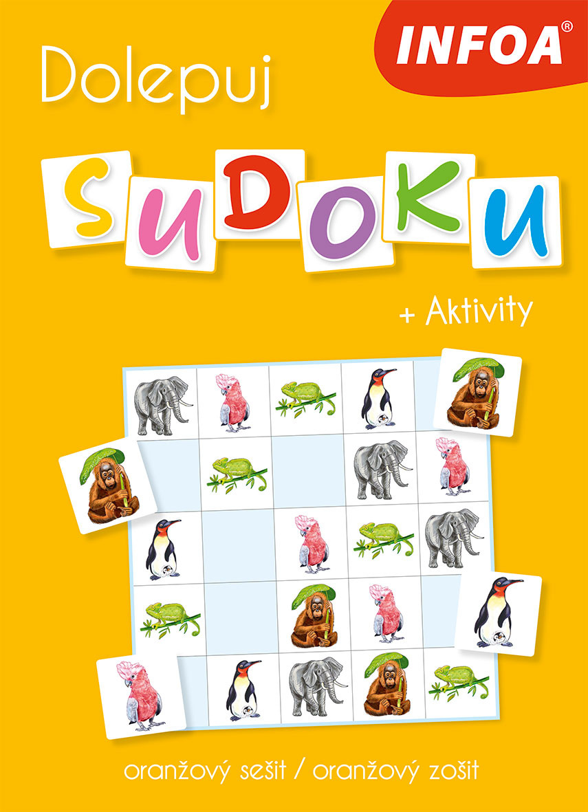 Dolepuj sudoku + Aktivity oranžový sešit Poškozené
