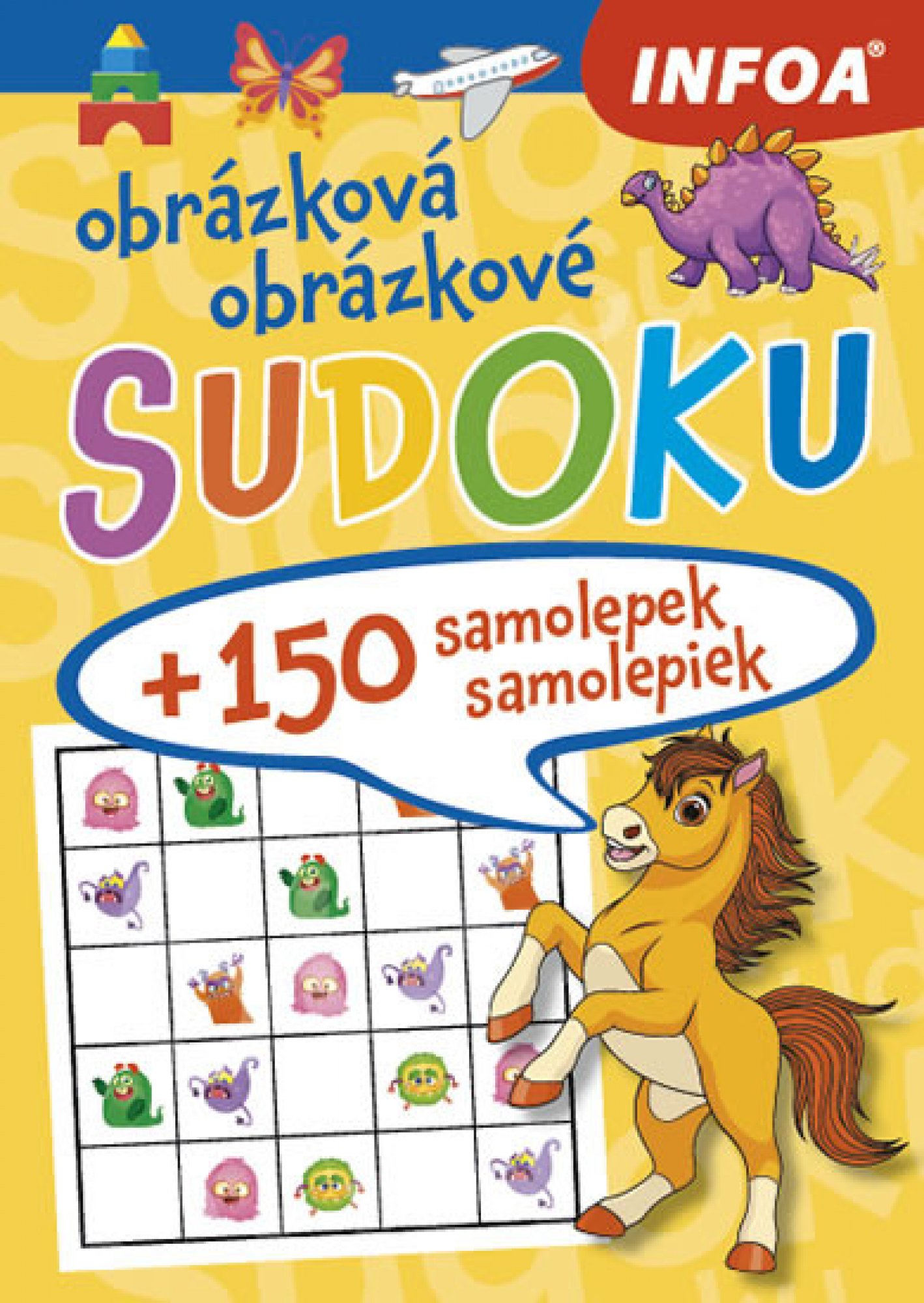 Sudoku pro děti + 150 samolepek žlutý sešit Poškozené