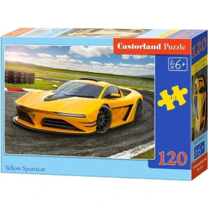 CASTORLAND Puzzle Žlutý sporťák 120 dílků