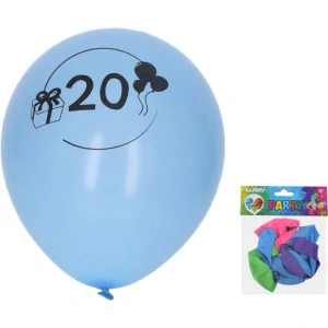Balónek nafukovací 30 cm sada 5ks s číslem 20