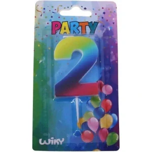 Párty svíčka číslo 2 Duha