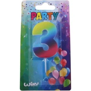Párty svíčka číslo 3 Duha