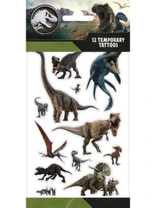Dětské tetovací obtisky Jurský svět, 10 x 20 cm, 1 arch