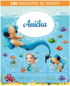Veselé nálepky samolepky se jménem Anička