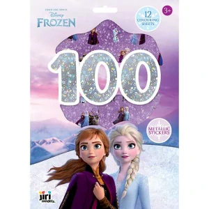 100 metalických samolepek s omal. listy Ledové království