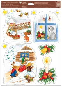 Okenní fólie barevná 30 x 42 cm, České Vánoce 2