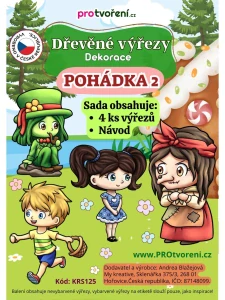 Tvořivá sada dřevěné výřezy POHÁDKA 2 4ks/sada