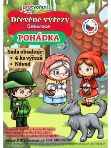 Tvořivá sada dřevěné výřezy POHÁDKA  4ks/sada