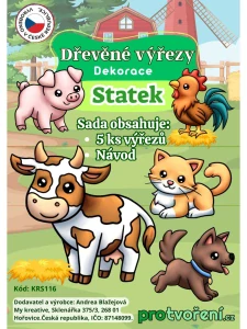 Tvořivá sada dřevěné výřezy Statek 5ks/sada