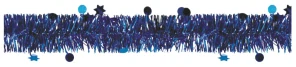 Řetěz s hvězdami- 4 barvy,200 x 5 cm modrý