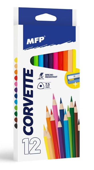 MFP pastelky triangular s ořezávátkem 12 
