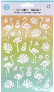 Nálepky 14,6 x 25,5cm glitter Plameňáci