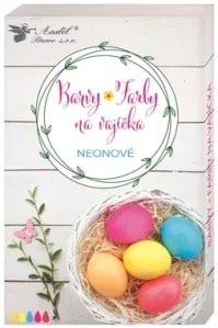 Barvy na vajíčka gelové neonové, 5 ks, rukavice