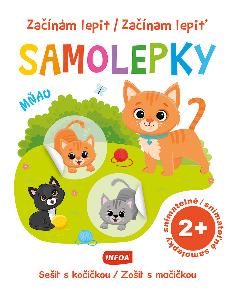 Začínám lepit SAMOLEPKY - Sešit s kočičkou Poškozený