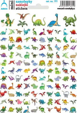 Školní minisamolepky Dinosauříci