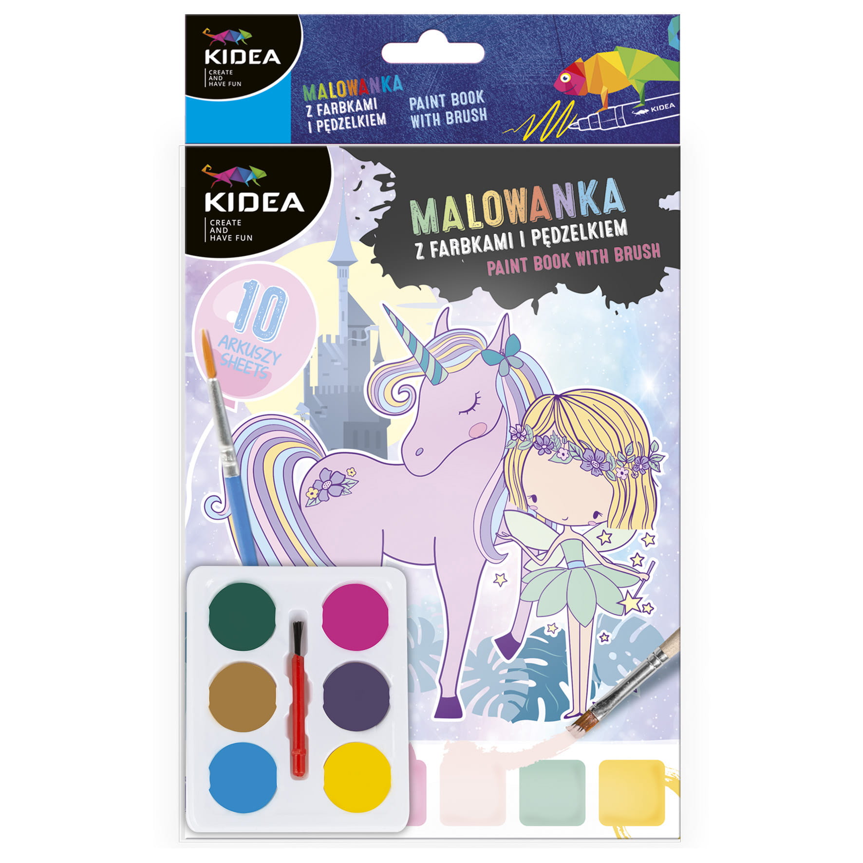 Omalovánka s barvami a štětcem Fairy