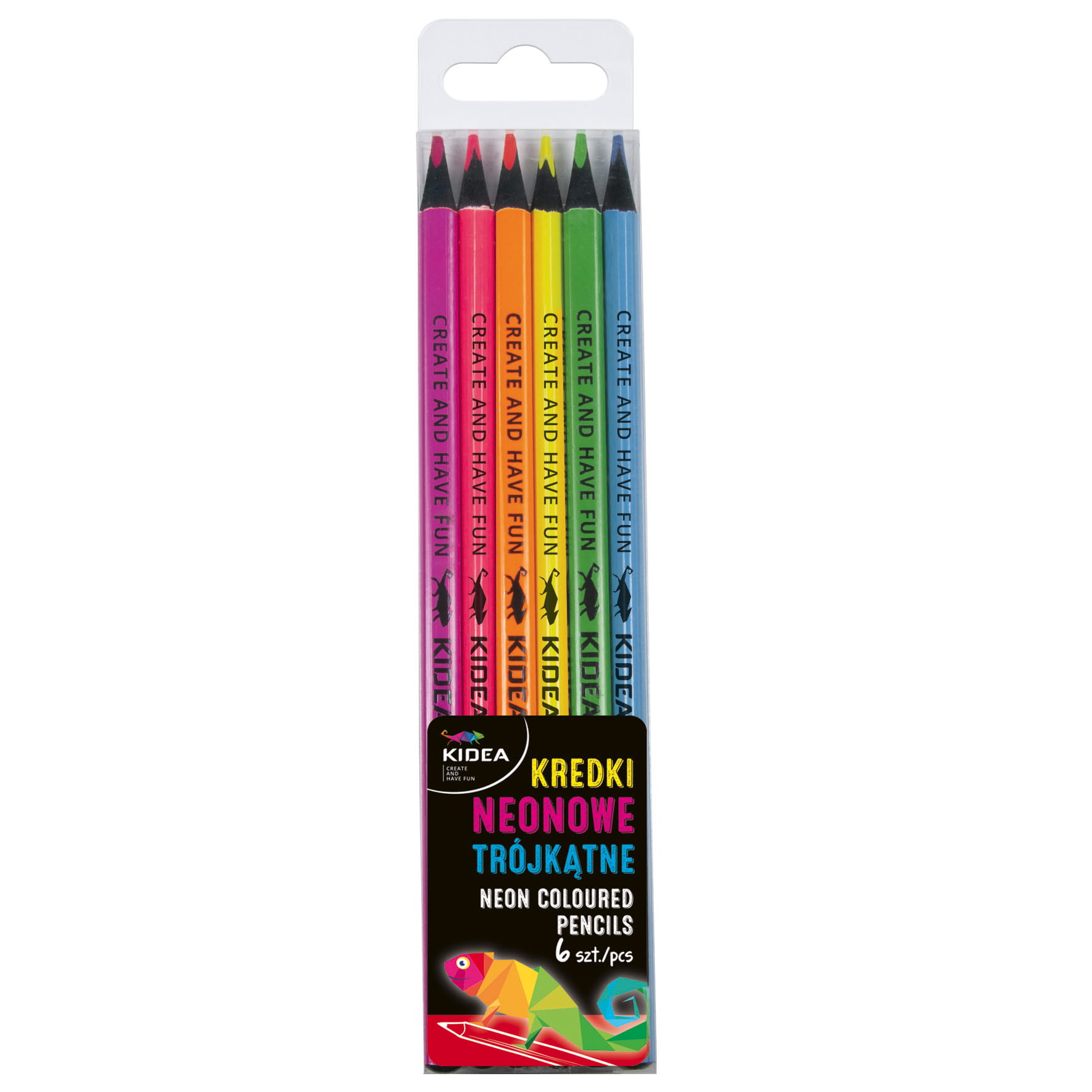 Trojúhelníkové neonové pastelky 6 barev
