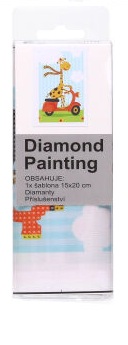 Kreativní set diamantový obrázek Žirafa na motorce 15x20cm