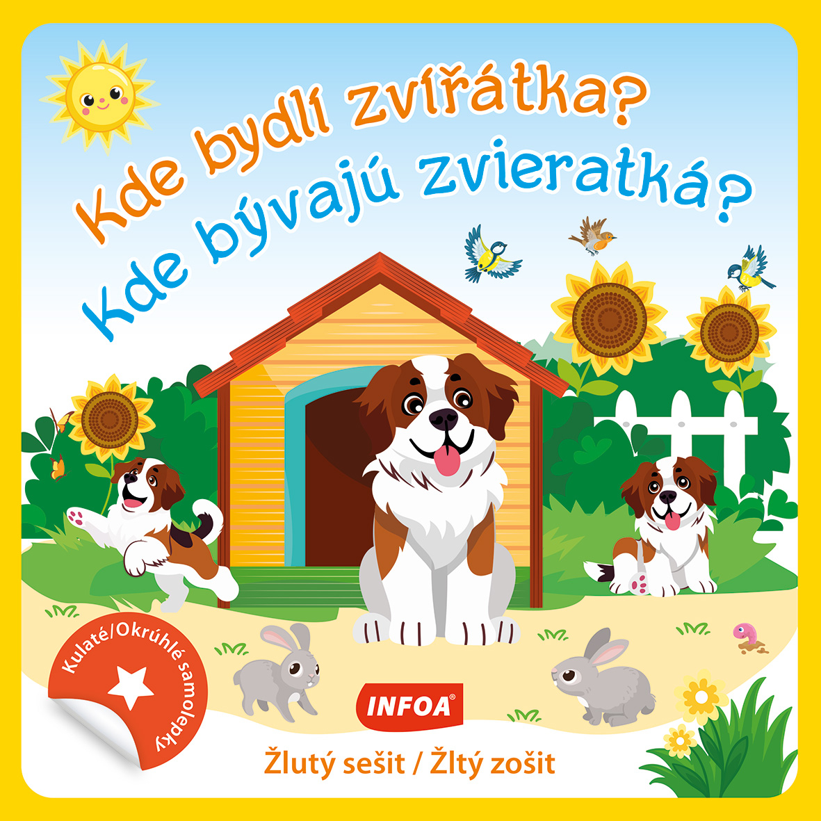 Kulaté samolepky - Kde bydlí zvířátka? - žlutý sešit Poškozené
