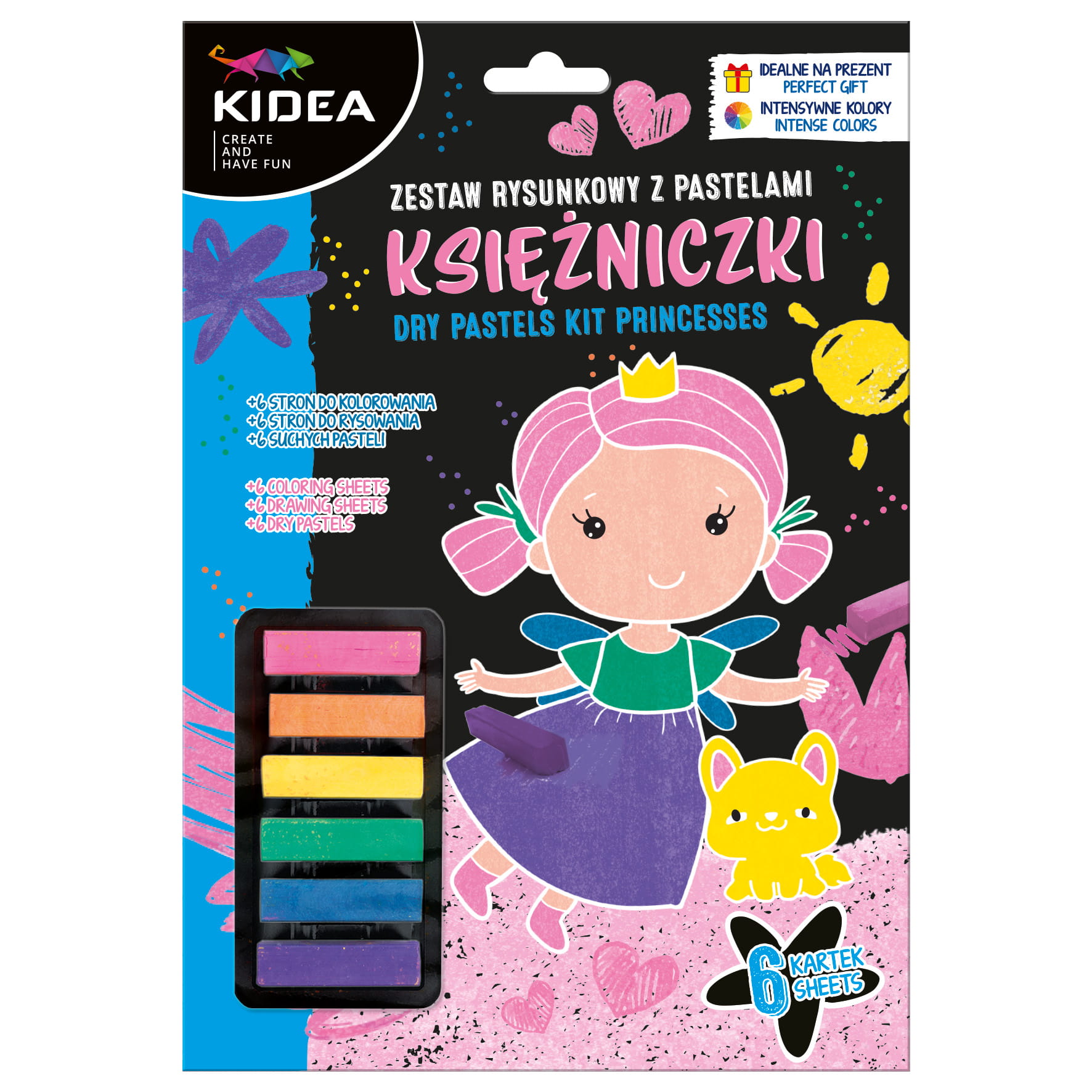Sada 6 obrázků s princeznami a pastely