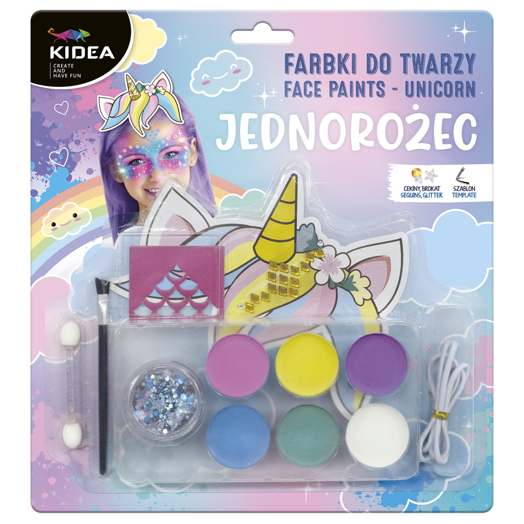 Barvy na obličej jednorožec