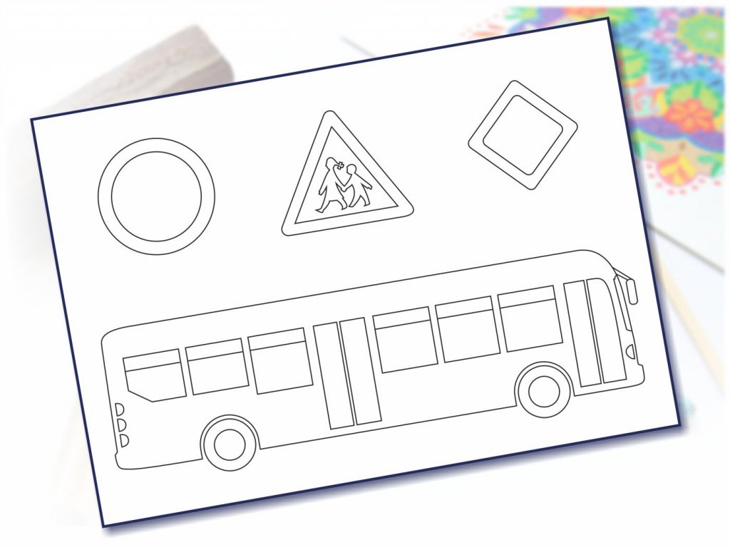 Šablona na pískování autobus+značky A5