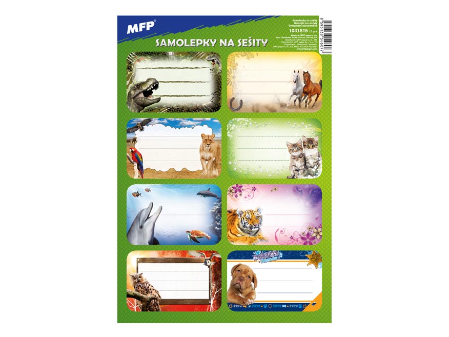 Samolepky na sešity 8ks zelené
