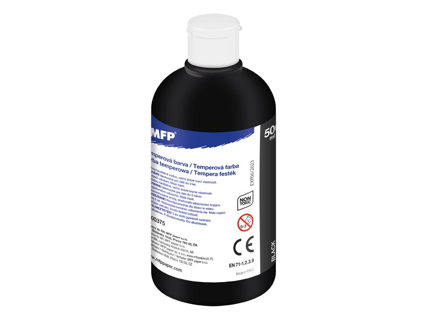 Temperové barvy 500ml černá
