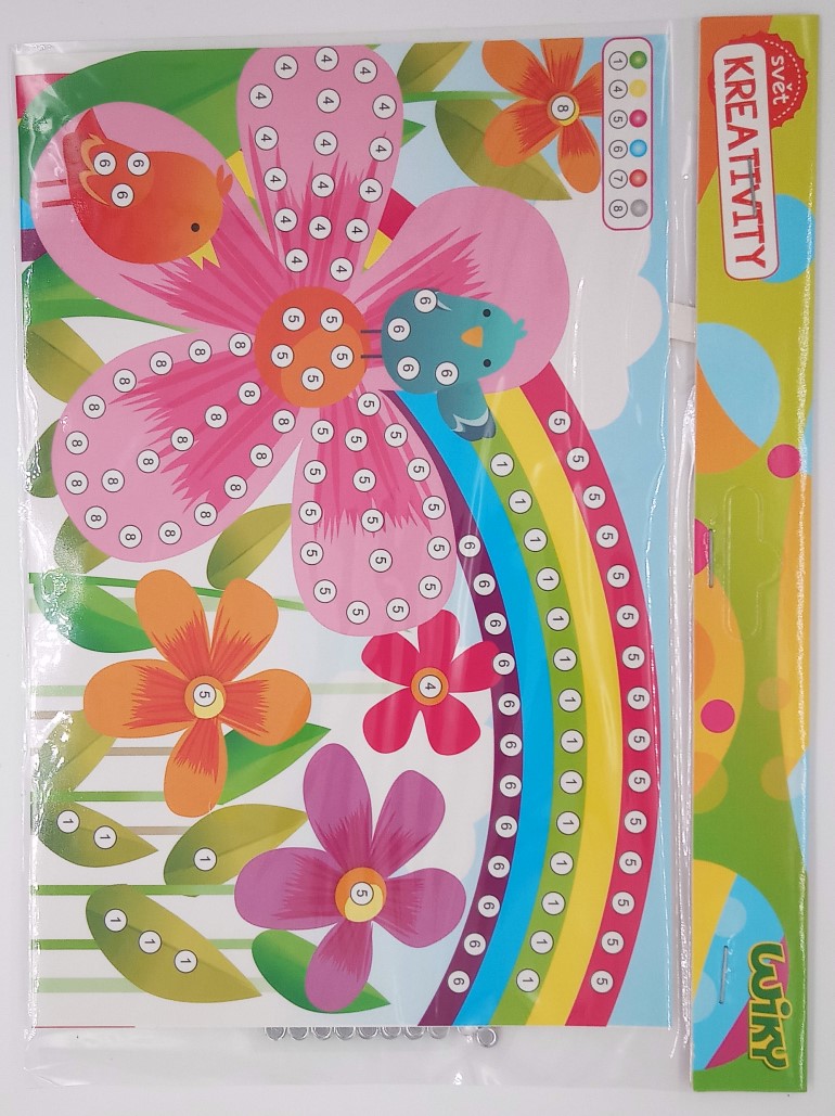 Kreativní set kamínky 14x21,5 cm Květiny