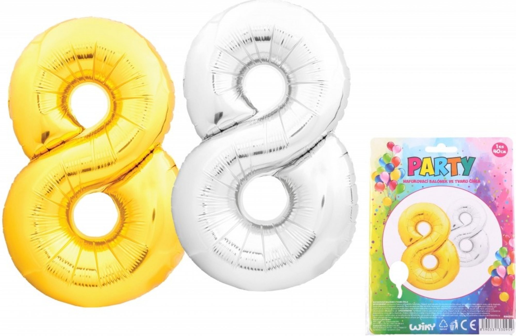 Balónek nafukovací č. 8  zlatá