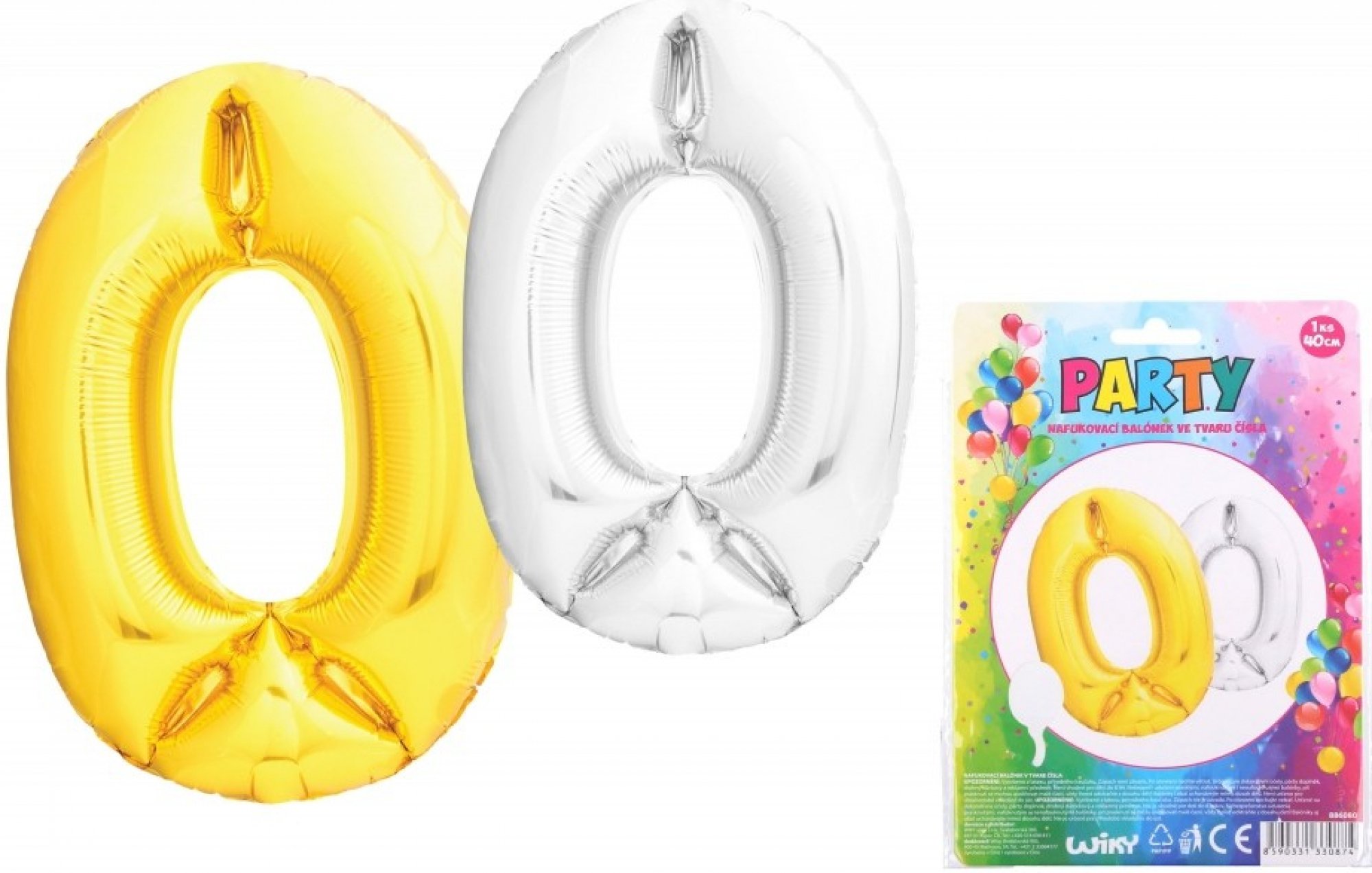 Balónek nafukovací č. 0 stříbrná