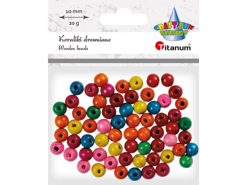 Korálky, dřevěné, kulaté, BAREVNÝ MIX, 10mm, 10g