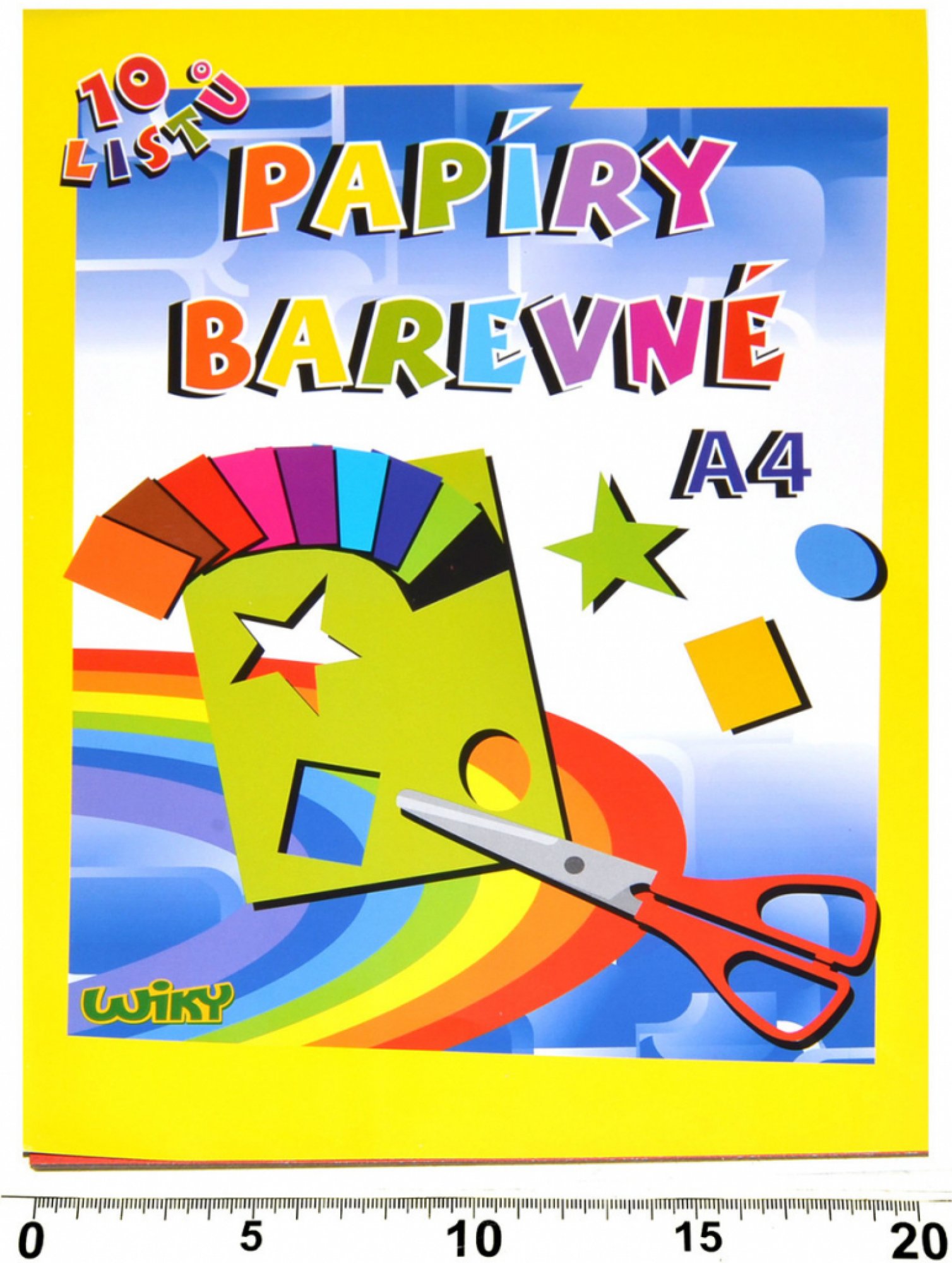 Papíry barevné A4, 10 listů 180g