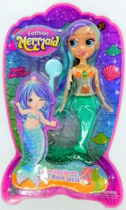 Mořská víla s hřebenem 24cm zelená