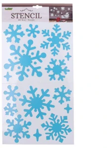 Dekorace šablony na sníh 47,5x24,5 cm Vločky