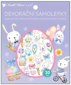 Samolepky zajíčci 30 ks 13 x 15,5 cm