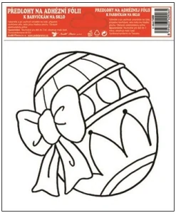 Předloha s vyvýšenou konturou k barvičkám na sklo 17 x 14 cm Kraslice