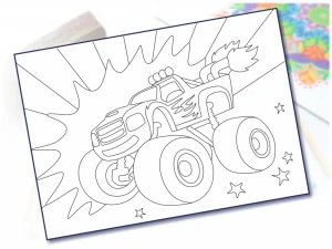 Šablona na pískování ohnivý monster truck A5