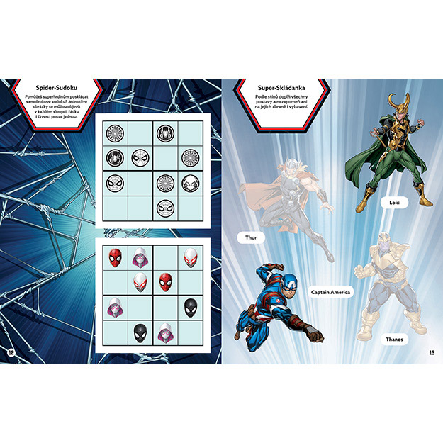 Samolepková knížka 500 samolepek Marvel poškozená