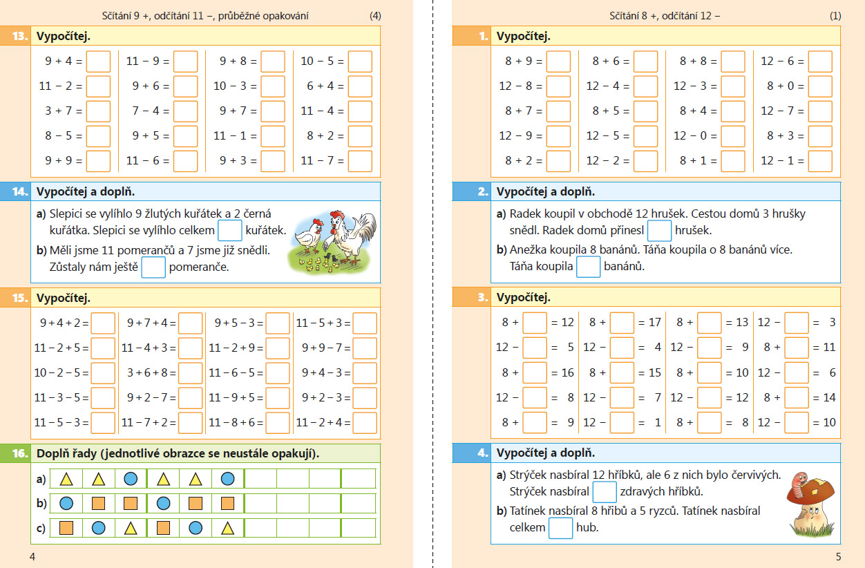 Testíky pro druháky – matematika, 1. díl (barevný pracovní sešit)