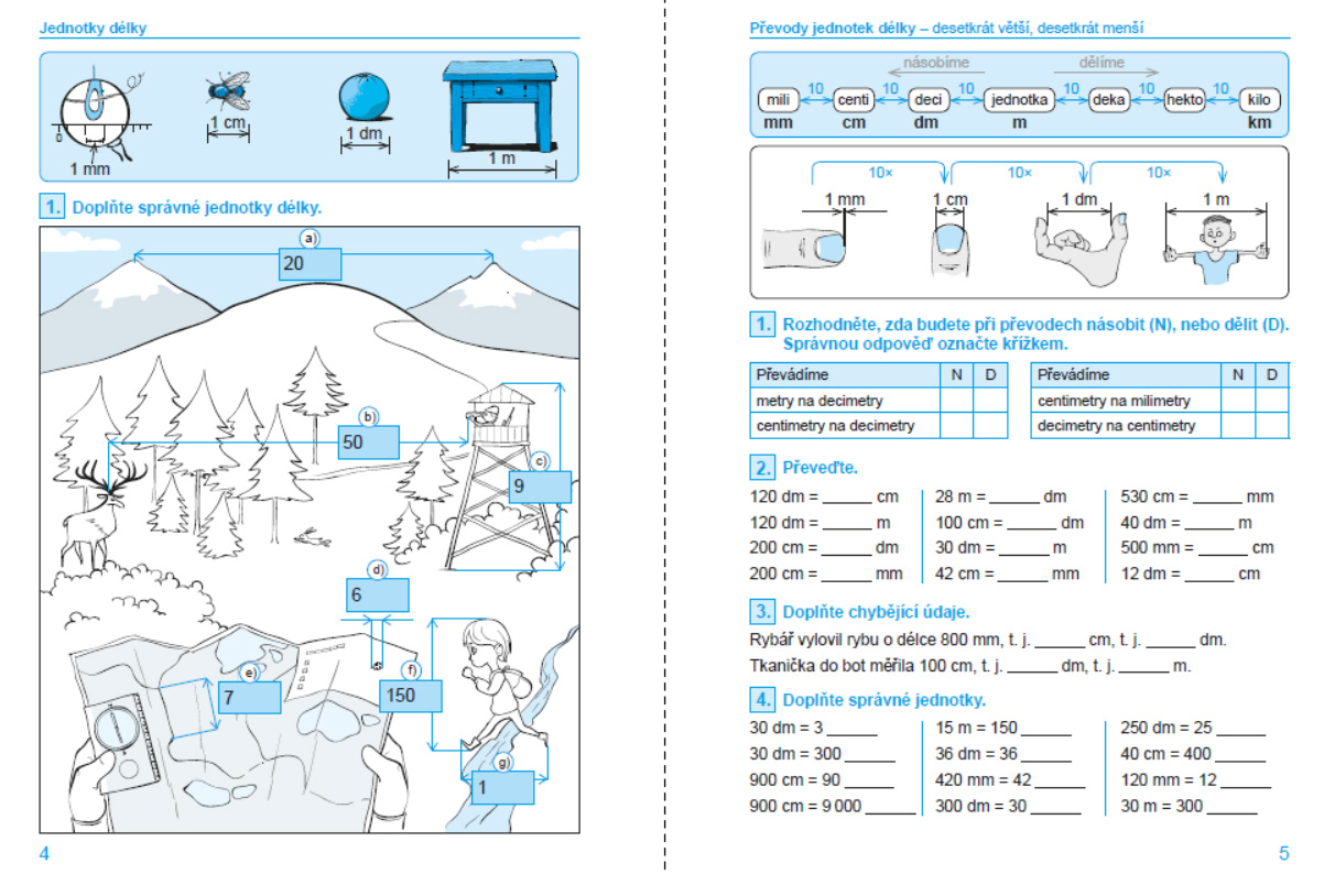 Procvičujeme převody jednotek - pracovní sešit pro 4. a 5. ročník