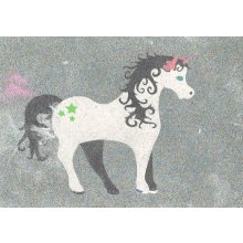 Mini sada VELKÁ (A4 nebo 21x21cm) - Barevné pískování obrázků Jednorožec