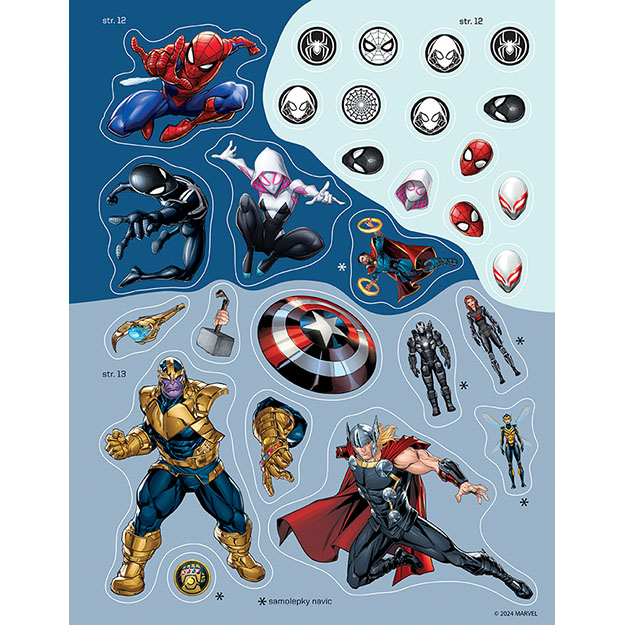 Samolepková knížka 500 samolepek Marvel poškozená