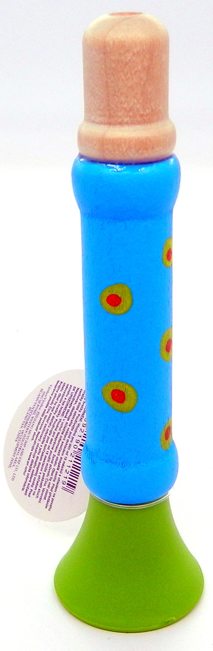 Píšťalka dřevěná barevná 12 cm