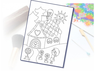 Šablona na pískování Perníková chaloupka A4