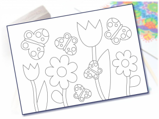 Šablona na pískování jarní motýlci A4